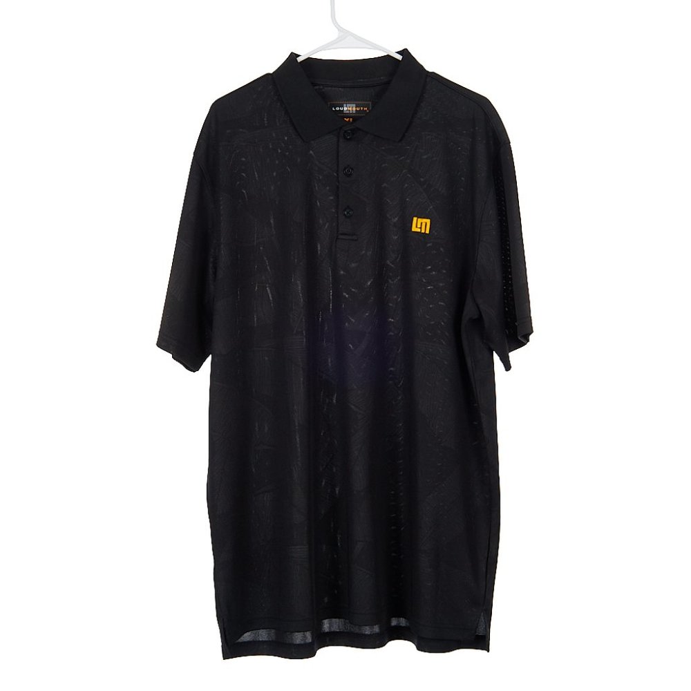 LOUDMOUTH Golf Black Palm Print Polo Men's Size XL